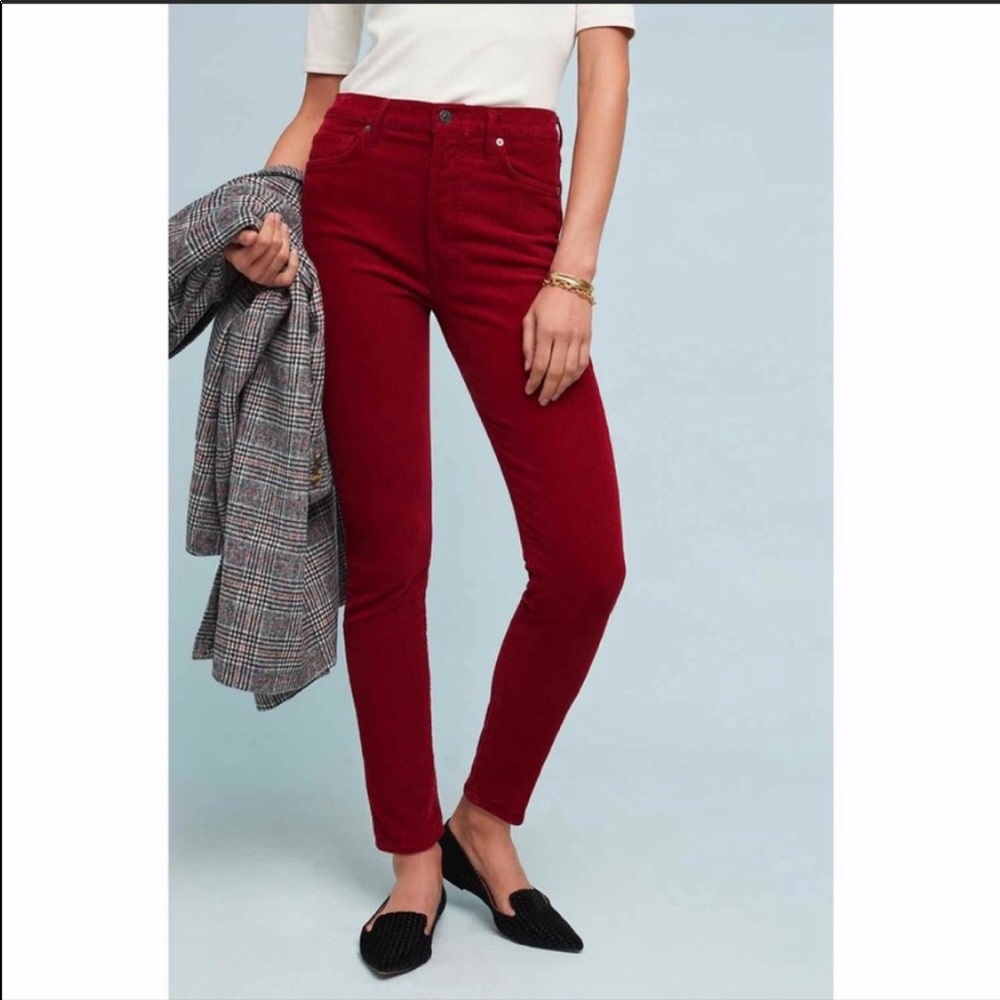 Citizens of Humanity Olivia Red Corduroy Pants